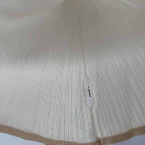 Theory Open Knit White & Tan Cardigan Top Preppy Designer Size Medium - Picture 7 of 10